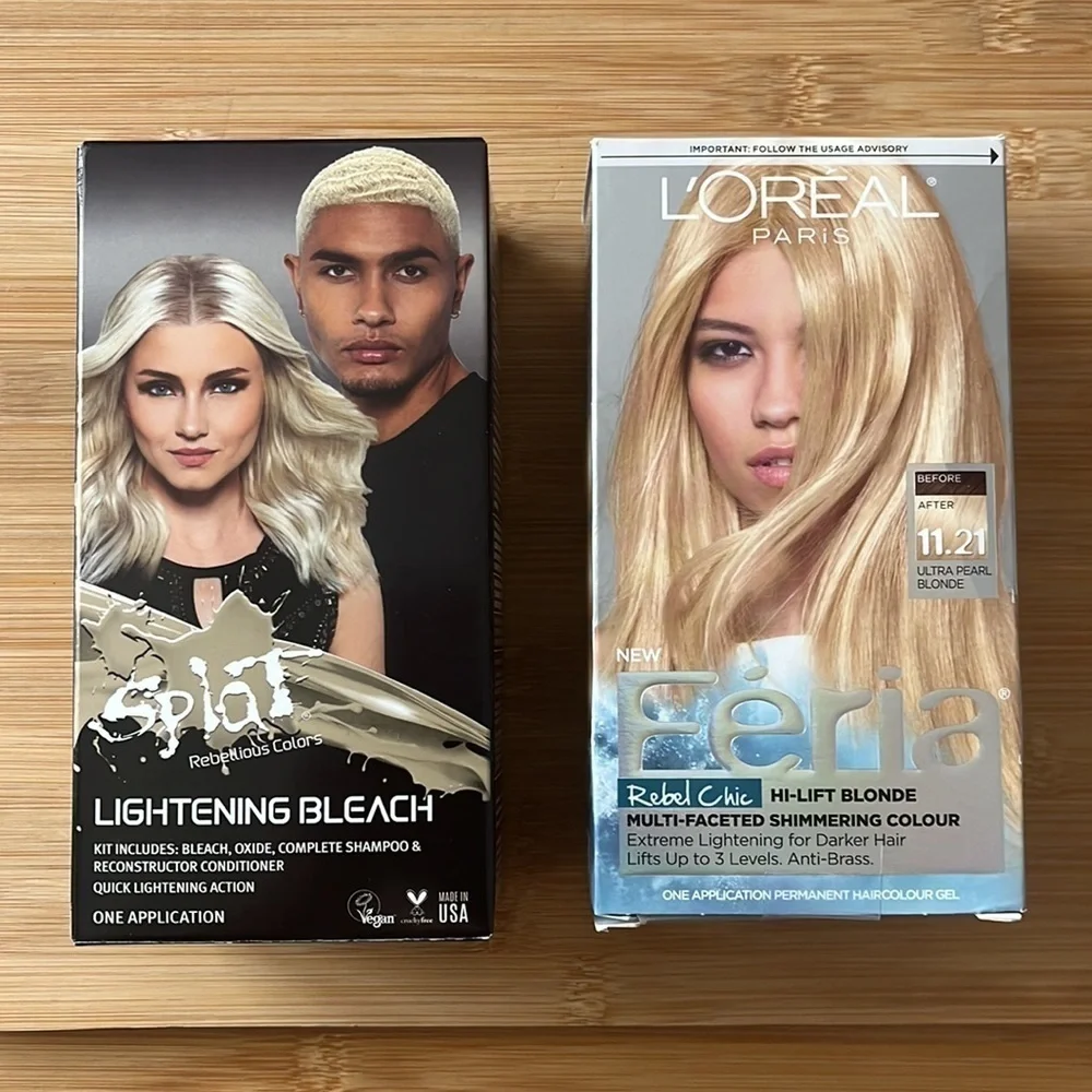 Brand New Set of 2 Blonde Hair Dye Hi-Lift Ultra Lightening Bleach Féria Splat